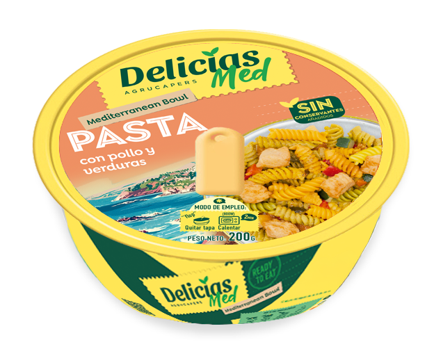 PASTA con pollo y verduras